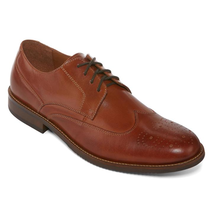 Claiborne Bulldog Men's Leather Wing-tip Oxfords