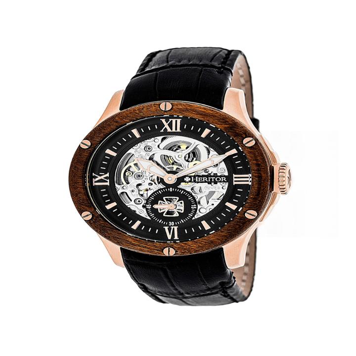 Heritor Mens Black Strap Watch-herhr3906