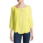 Alyx 3/4 Sleeve Round Neck Crepe Blouse