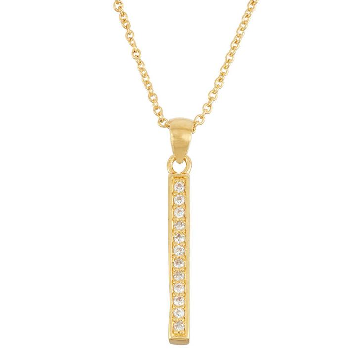 Diamonart Womens 1/5 Ct. T.w. White Cubic Zirconia 18k Gold Over Silver Pendant Necklace