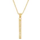 Diamonart Womens 1/5 Ct. T.w. White Cubic Zirconia 18k Gold Over Silver Pendant Necklace