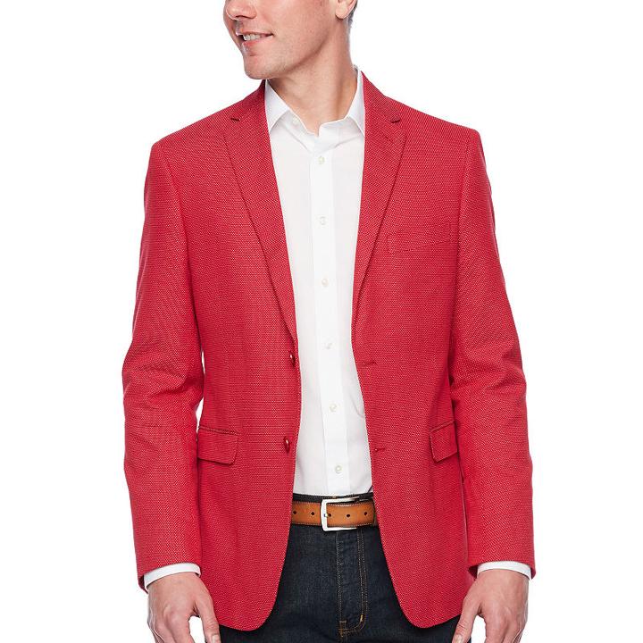Us Polo Assn. Classic Fit Woven Pin Dot Sport Coat