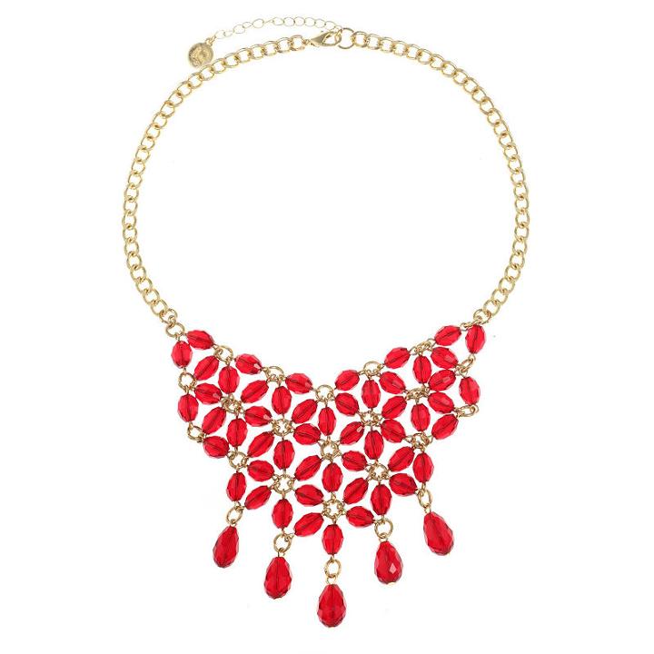 Liz Claiborne Womens Red Statement Necklace