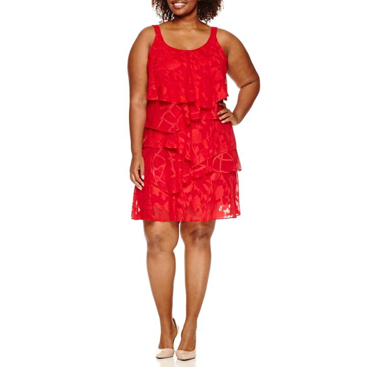 Robbie Bee Sleeveless Floral Sheath Dress-plus
