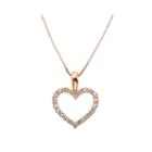 14k Rose Gold .25 Carat Diamond Igl Certified Heart Pendant With Chain
