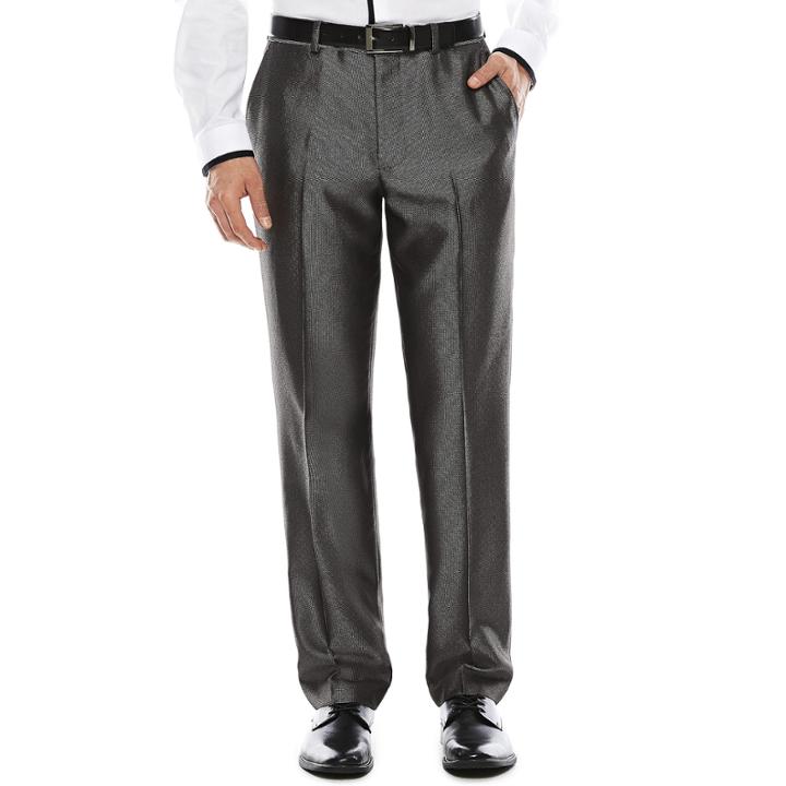 Men's Jf J. Ferrar Diamond Charcoal Shimmer Flat-front Slim Suit Pants