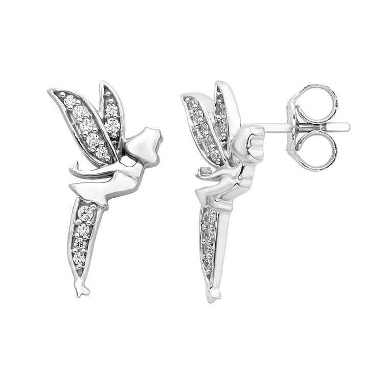 Enchanted Disney Fine Jewelry 1/10 Ct. T.w. Round White Diamond Sterling Silver Stud Earrings