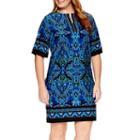 Studio 1 Short-sleeve Print Sheath Dress - Plus