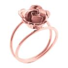 Made In Italy Womens 14k Gold 14k Rose Gold Flower Cocktail Ring