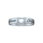 Personalized Couples Names Cutout Heart Band Ring