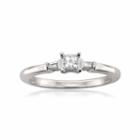 Promise My Love Womens 1/4 Ct. T.w. Princess White Diamond 14k Gold Promise Ring