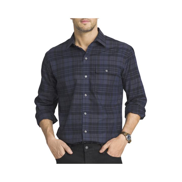 Van Heusen Long-sleeve Shadow-plaid Shirt
