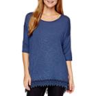 A.n.a Short-sleeve Drop-shoulder Lace-trim T-shirt