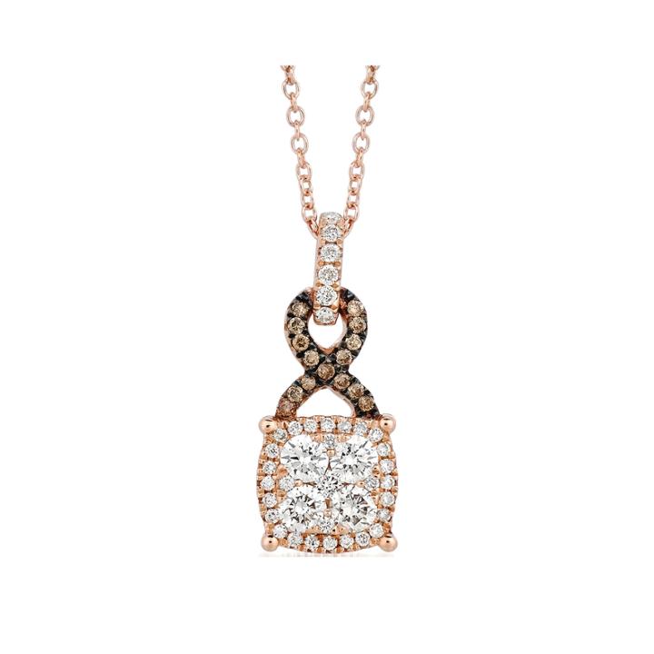 Grand Sample Sale By Le Vian 1/2 Ct. T.w. Vanilla Diamonds & Chocolate Diamonds 14k Strawberry Gold Le Vian Chocolatier Pendant Necklace