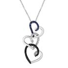 1/10 Ct. T.w. Diamond Sterling Silver Triple-heart Pendant Necklace