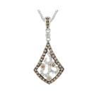 1/2 Ct. T.w. White And Champagne Diamond Kite-shaped Pendant Necklace