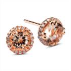 Round Pink Morganite 14k Gold Over Silver Stud Earrings