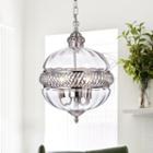 Permin 13-inch Clear Glass Globe With Metal Accents Pendant Light