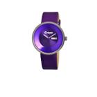 Crayo Unisex Button Purple Leather-band Watch With Day & Date Cracr0201