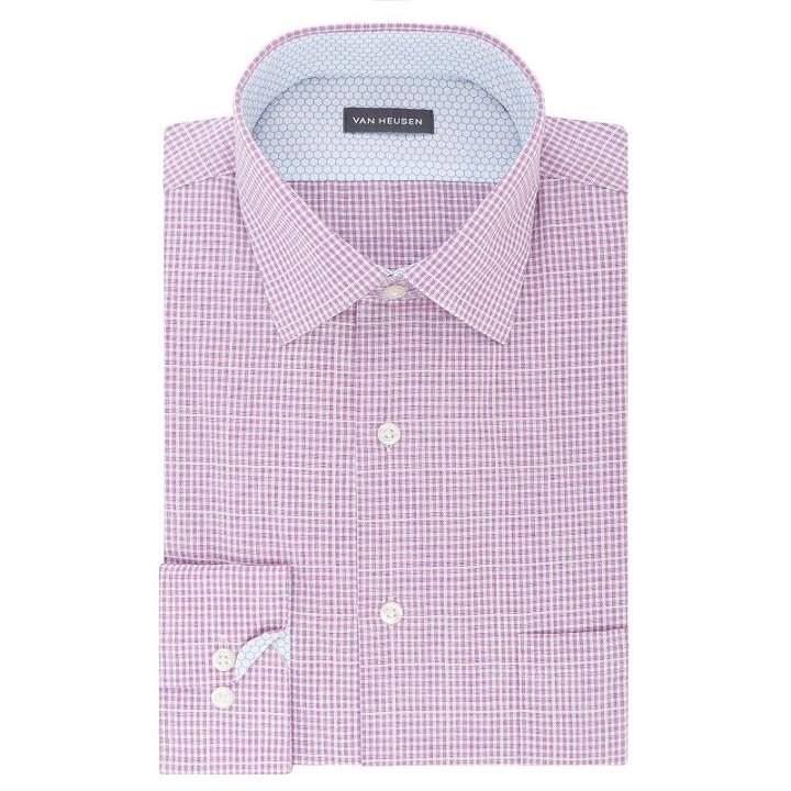 Van Heusen Long Sleeve Broadcloth Checked Dress Shirt