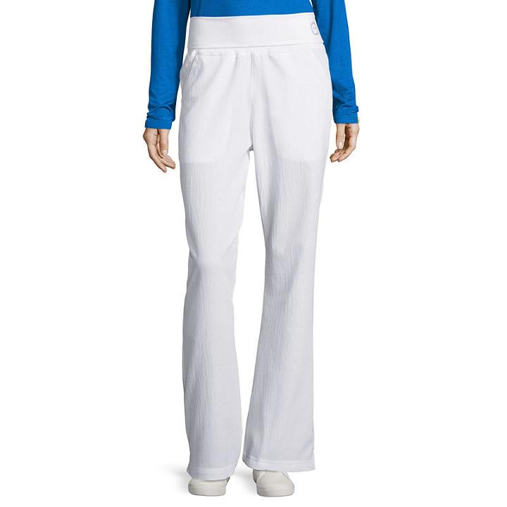 Wonderwink Four-stretch Womens Fold-over Waist Pants -petite & Petite Plus