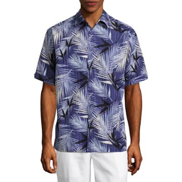 Havanera Short Sleeve Leaf Button-front Shirt
