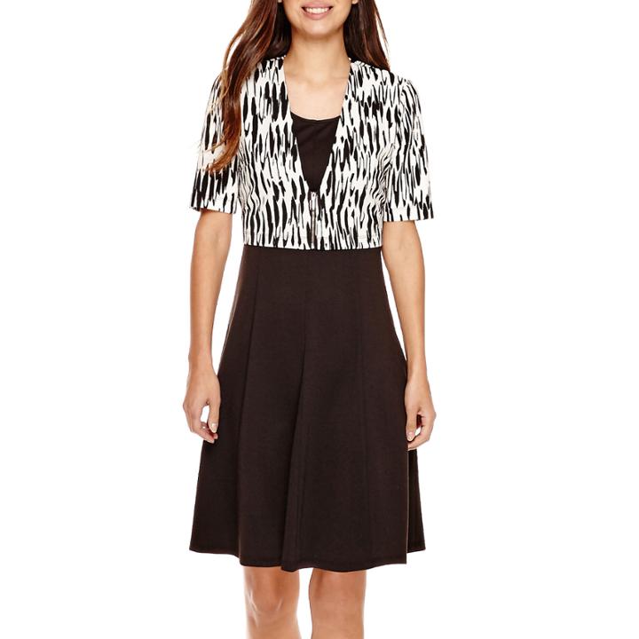 Perceptions Short Sleeve Half-zip Jacket Dress - Petite