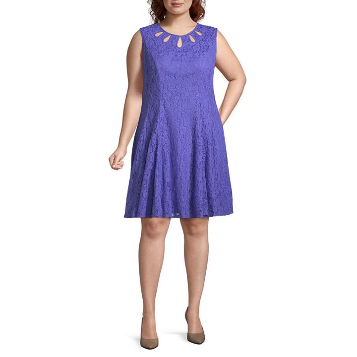Danny & Nicole Sleeveless Floral Fit & Flare Dress - Plus