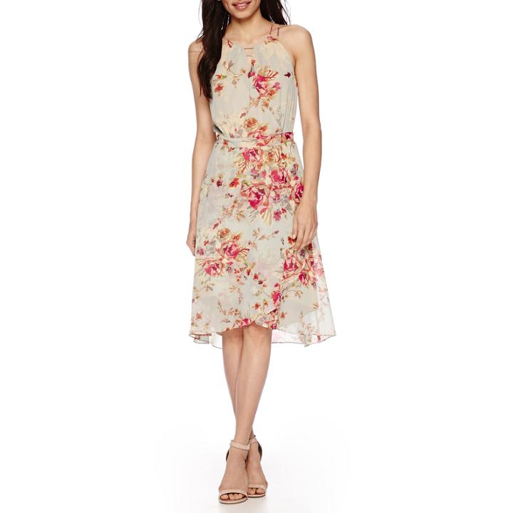 Scarlett Sleeveless Keyhole Fit-and-flare Dress - Petite