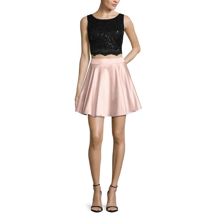 City Triangles 2-pc. Sleeveless Sequin Lace Party Dress - Juniors