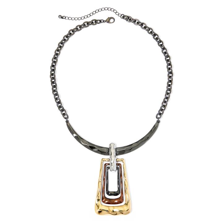 Bold Elements&trade; Hammered Pendant Necklace