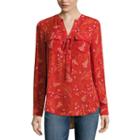 A.n.a 3/4 Sleeve Y Neck Woven Blouse - Tall