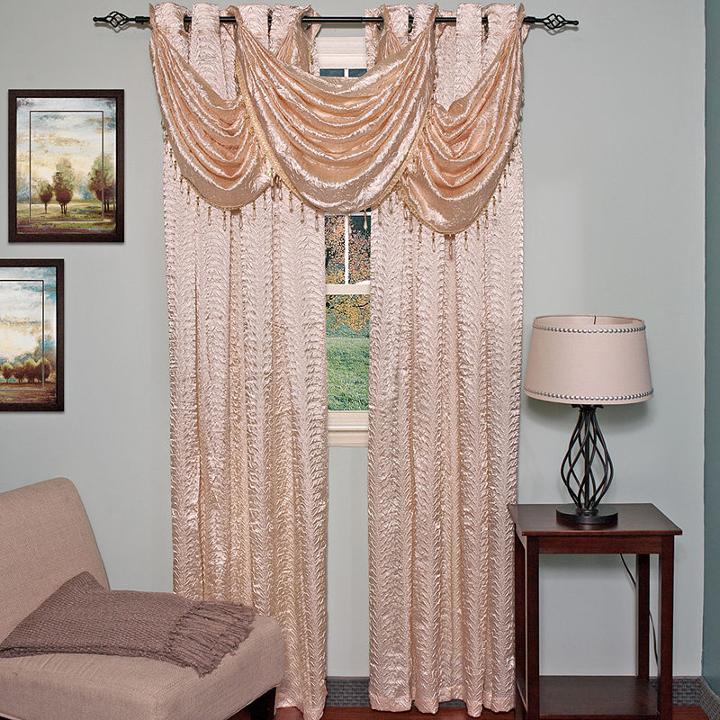Madeline Faux Crushed Satin Waterfall Valance Singles Chocolate