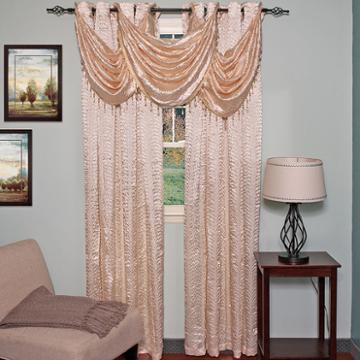 Madeline Faux Crushed Satin Waterfall Valance Singles Chocolate