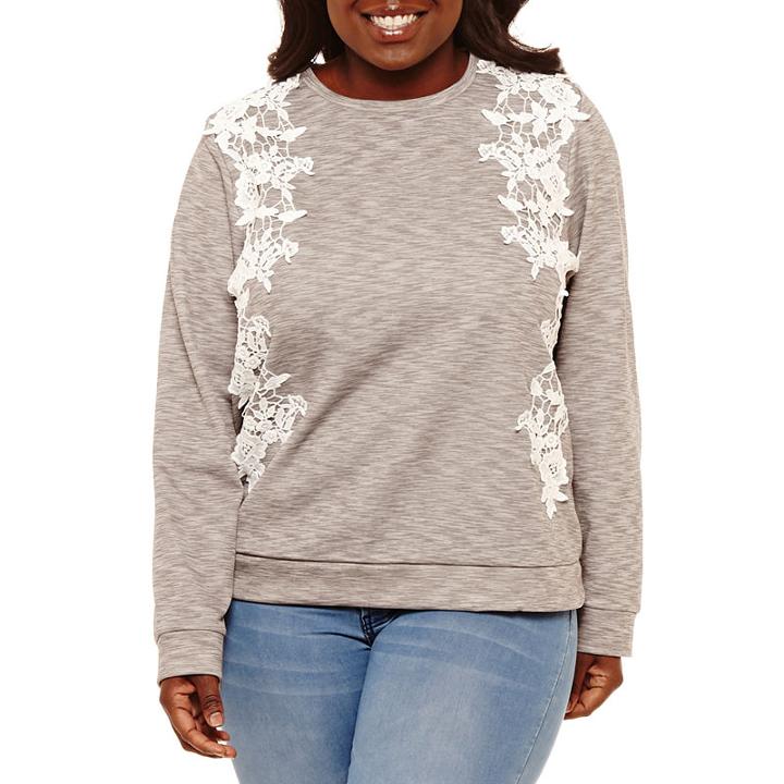 Project Runway Lace Front Sweatshirt-plus