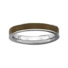 Personally Stackable Sterling Silver Brown Enamel 3.25mm Ring