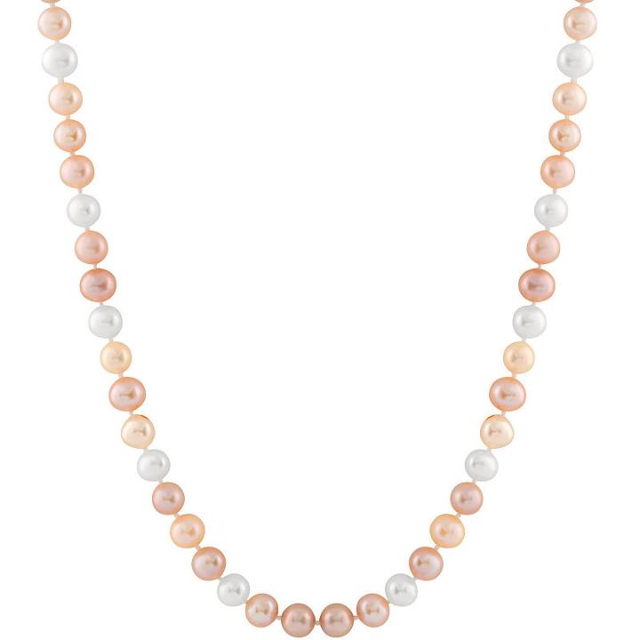 Splendid Pearls Womens 7mm Multi Color Cultured Freshwater Pearls Strand Necklace