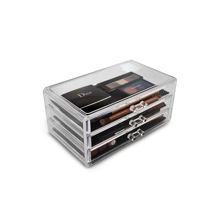 Sorbus Acrylic Cosmetics Makeup And Jewelry Storage Case Display- 3 Large Drawers