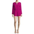 Decree Lace Up Bell Sleeve Romper - Juniors