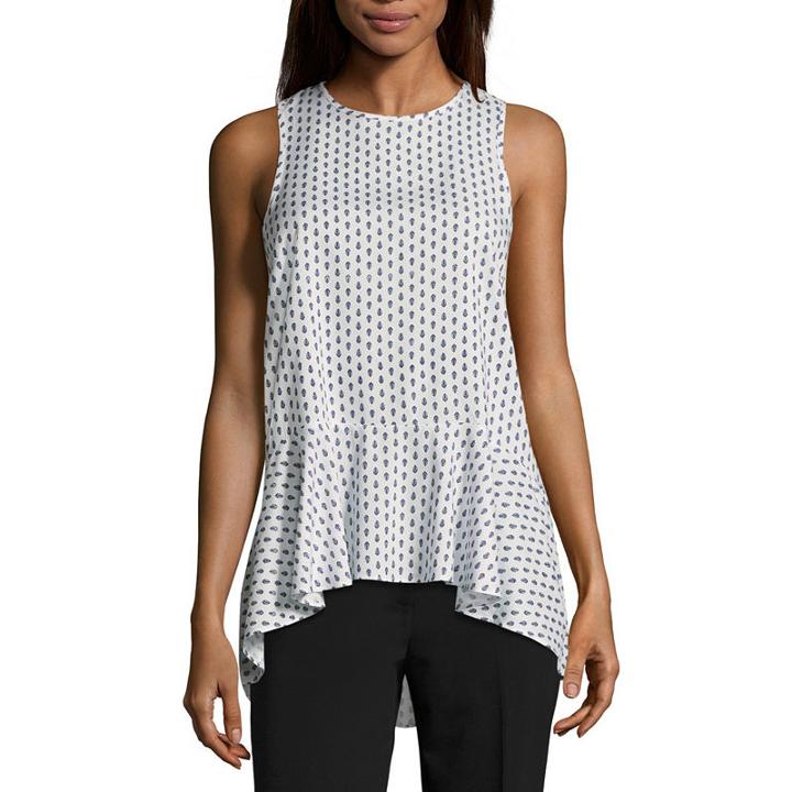Libby Edelman Sleeveless High Low Blouse