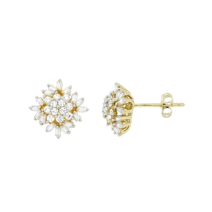 Diamond Blossom 1/2 Ct. T.w. Genuine White Diamond 10k Gold Stud Earrings