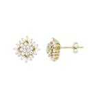 Diamond Blossom 1/2 Ct. T.w. Genuine White Diamond 10k Gold Stud Earrings