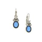 1928 Jewelry Silver-tone Blue Stone Drop Earrings