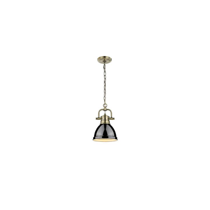 Duncan Mini Pendant With Chain In Aged Brass