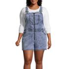 Arizona Zip Front Denim Bermuda Shortall-juniors Plus