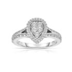 True Miracle Womens 1/4 Ct. T.w. Genuine White Diamond Sterling Silver Cocktail Ring