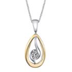 Sirena Womens 1/5 Ct. T.w. Genuine White Diamond 10k Gold Pendant Necklace