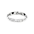 Personally Stackable Sterling Silver Black Enamel Love Ring