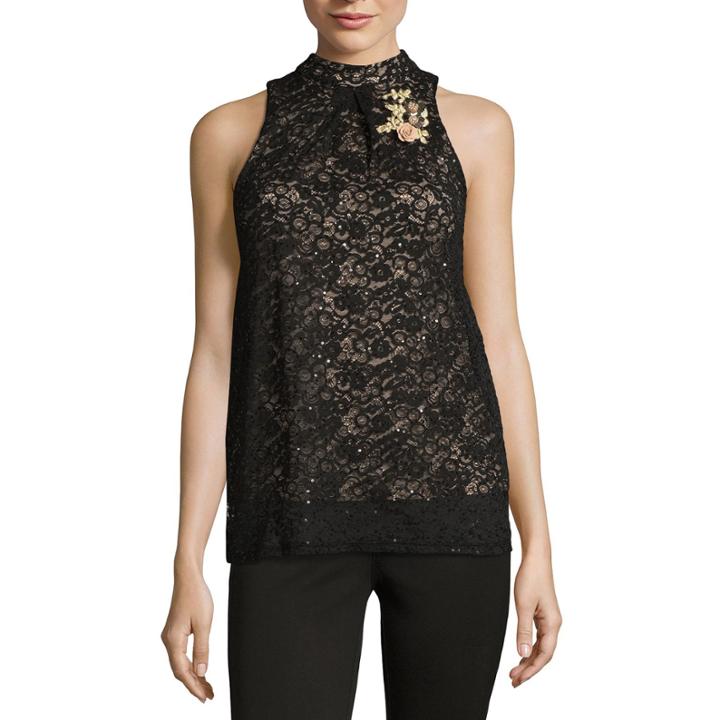 By & By Sleeveless Lace Dress Shirt Juniors