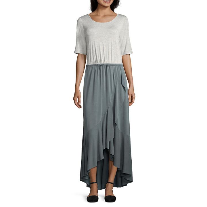 Spense Elbow Sleeve Knit Maxi Dress